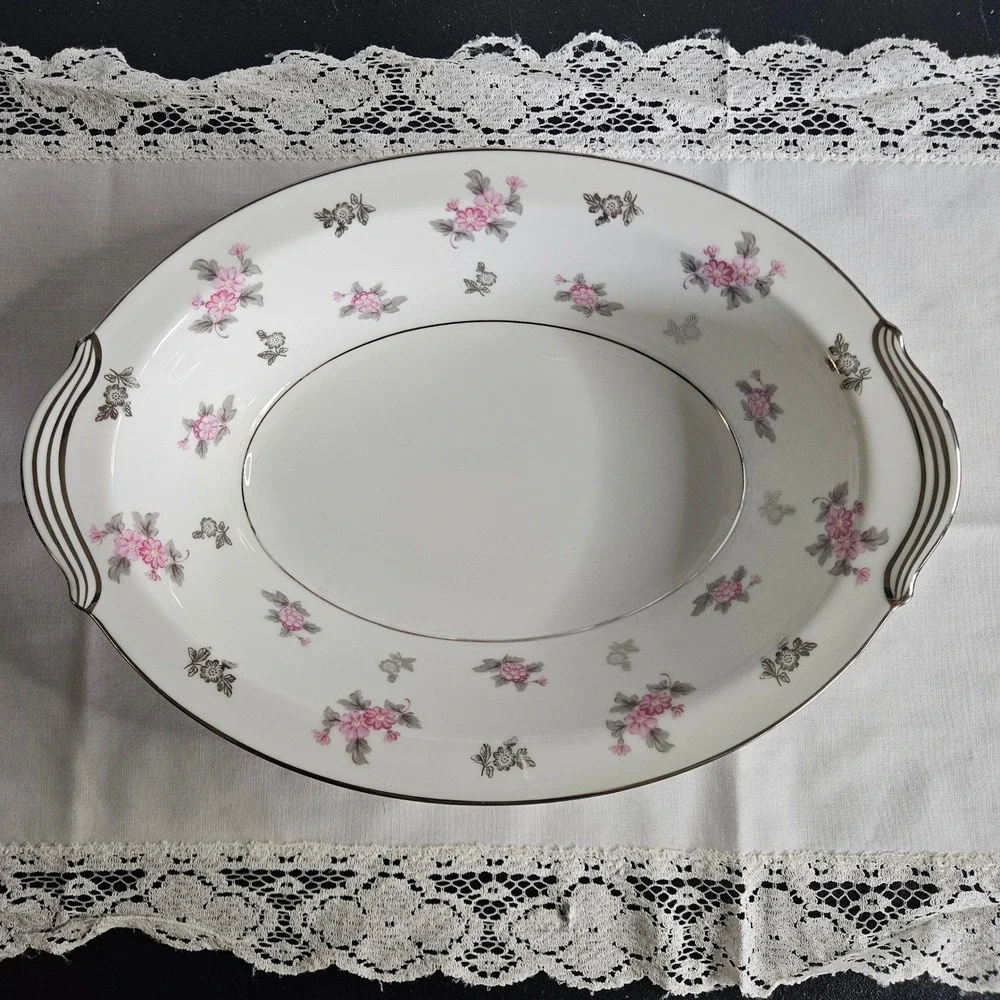 Noritake China Anita Pattern 5309 Oval Serving Bowl 10.5